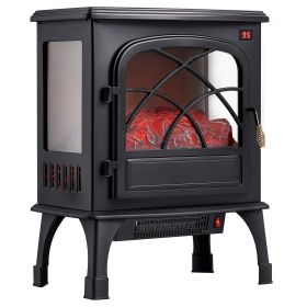 25.5 Inch Freestanding Electric Fireplace Heater 1500W Adjustable Flames Remote