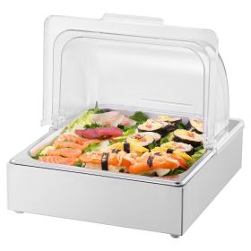 VEVOR Countertop Food Serving Display Container, 1 x 1/2 Pan Stainless Steel Food Serving Tray