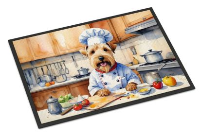 NEW Wheaten Terrier The Chef Doormat Front Door Mat Indoor Outdoor Rugs for Entryway, Non Slip Washable Low Pile, 18H X 27W