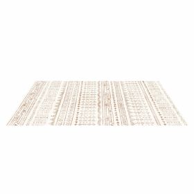 Large Area Rug 5 x 8 ft Anti-Skid and Tear-Resistant Floor Mat Modern Beige