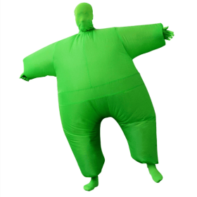 Inflatable Masquerade Costume Full Body Suit Air Blow Up Costumes Jumpsuit Suit (Color: Green)