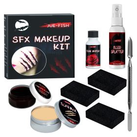 Halloween Makeup Kit, Simulates Plasma Skin Wax-Shaped Scar Water Wound Makeup Halloween Makeup Kit (Option: 2Pcs)