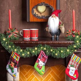 393.3 Inch Christmas Garland With 3 Warm Light Strings Artificial Pine Needles Garland Faux Pine Greenery Stems Twist Wired Tree Branches Wreath (Color: Green)