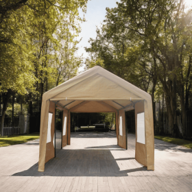 Party Tent Gazebo Heavy Duty Outdoor Car Canopy Carport Portable Garage (Option: Sand-12x20ft)