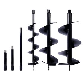 Auger Drill Bit For Planting Hole, Bulb Bedding Digging Post Hole Planting Tool For 3 4 Shaft Auger,Hole Digger Replacement Auger Bits Earth Auge (Option: Black)