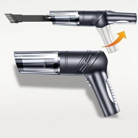 White&Black Wireless Automobile Folding Vacuum Cleaner Hand-held High-power Strong Suction Vacuum Cleaner (Option: Black1)