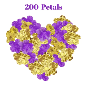 200 Pcs Artificial Silk Rose Petals For Graduation Black Green Red Purple Blue Golden Mix Color Fake Flowers Petals For Graduation Ceremony Weddi (Color: Purple)