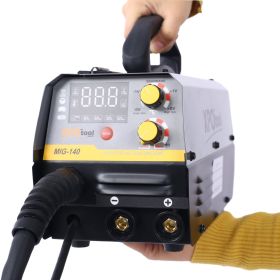 140A MIG Welder,110V 220V Dual Voltage Multiprocess Welder,Gas Gasless MIG Welding Machine,4 In 1 Flux MIG Solid Wire Lift TIG Stick  Welder (Option: Black Grey)