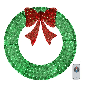 48in Pre-Lit Outdoor Christmas Wreath Decoration (Option: Christmas)