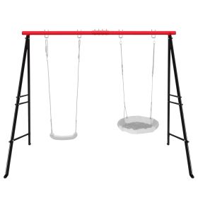 Swing Stand, For Children And Adults, 500 Lbs Heavy-duty Metal A-frame Backyard Swing, For Indoor And Outdoor Use, Red, Stand Only TEMU Can Only (Color: Red)
