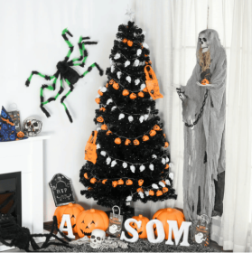 7ft Prelit Artificial Christmas Tree (Color: Black)