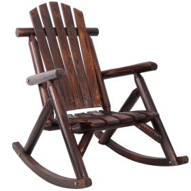 Wooden Porch Rocker Chair,Durable Wooden Porch Rocker Chair,Fir Log Rocking Chair,Patio Rockers For Outside,Garde.Brown Color (Option: Brown)