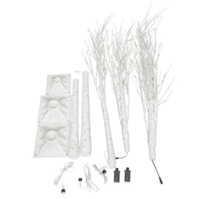 Artificial Tree, Christmas Tree With Warm White Light (Color: White)