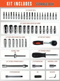 Part-driven Socket Claw Ratchet Wrench Tool Set, With Drill Socket Set, Metric And Extension Rods, For Auto Repair And Home Use (Option: Silver)