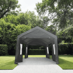 Party Tent Gazebo Heavy Duty Outdoor Car Canopy Carport Portable Garage (Option: Grey-12x20ft)