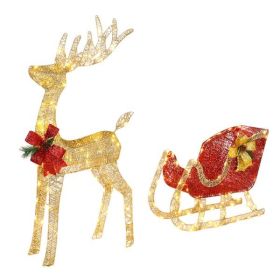 4ft Gold Single Deer Sled Yard Elk Decoration (Option: Golden Elk)