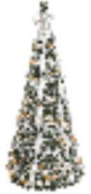 6 Feet Pop-up Tree Gold Ball. 12 Red Balls. 12 Golden Flowers. 12 Red Flowers. 12 Small Red Bows. 1 Large Red Bow. 1 Ribbon 6. (Option: 6Feet Popup Tree)