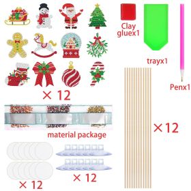 12 Pcs Christmas Rhinestones Painting Kits (Option: W13732747)