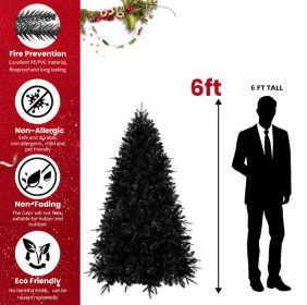 4.5.6.7.7.5.8.9ft PE  PVC Mixed Black Tree (Option: 6feet mixed black tree)