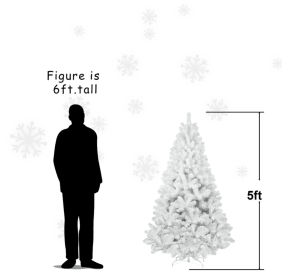 White Christmas Tree (Option: 5ft PVC white tree)