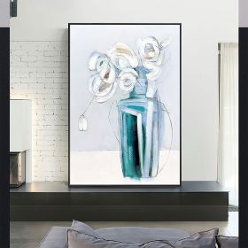 Hand Painted Oil Painting Minimalism Abstract Floral Oil On Canvas Large Original Floral Scenery Acrylic Modern Painting Wall Art Living Room Dec (Style: 01, size: 50X70cm)