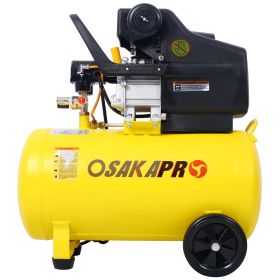 4.5HP Portable 13 Gallons Oil-Lubricated Air Compressor Tank Ultra Quiet Horizontal Tank Adjustable Pressure With Built-in Wheel (Option: Yellow)