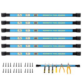 6PACK 24inch Heavy Duty Magnet Tool Bar,Magnetic Tool Holder,Magnetic Tool Holder Strip,for Workshop Garage,Mounting Screws Included (Option: Black)