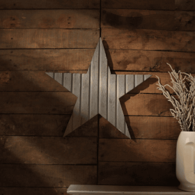 Star Shape Handcrafted Wooden Wall (Option: Gray)